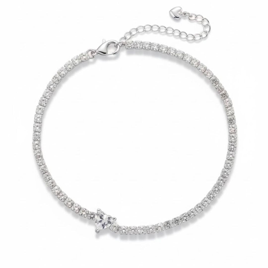 Edelstahl Herz Zirkonia Damenarmband