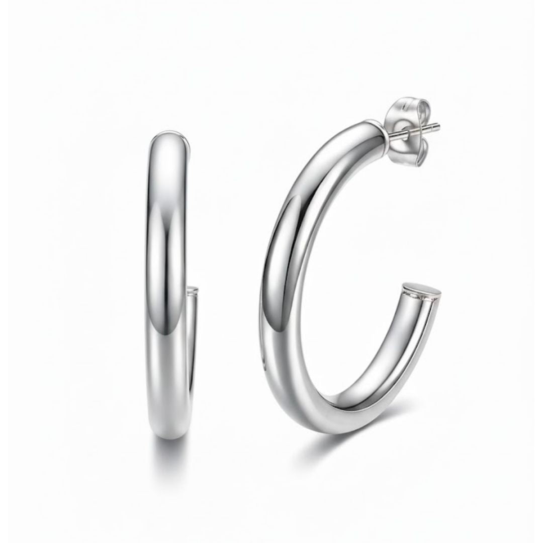 Edelstahl C-Hoop Ohrringe