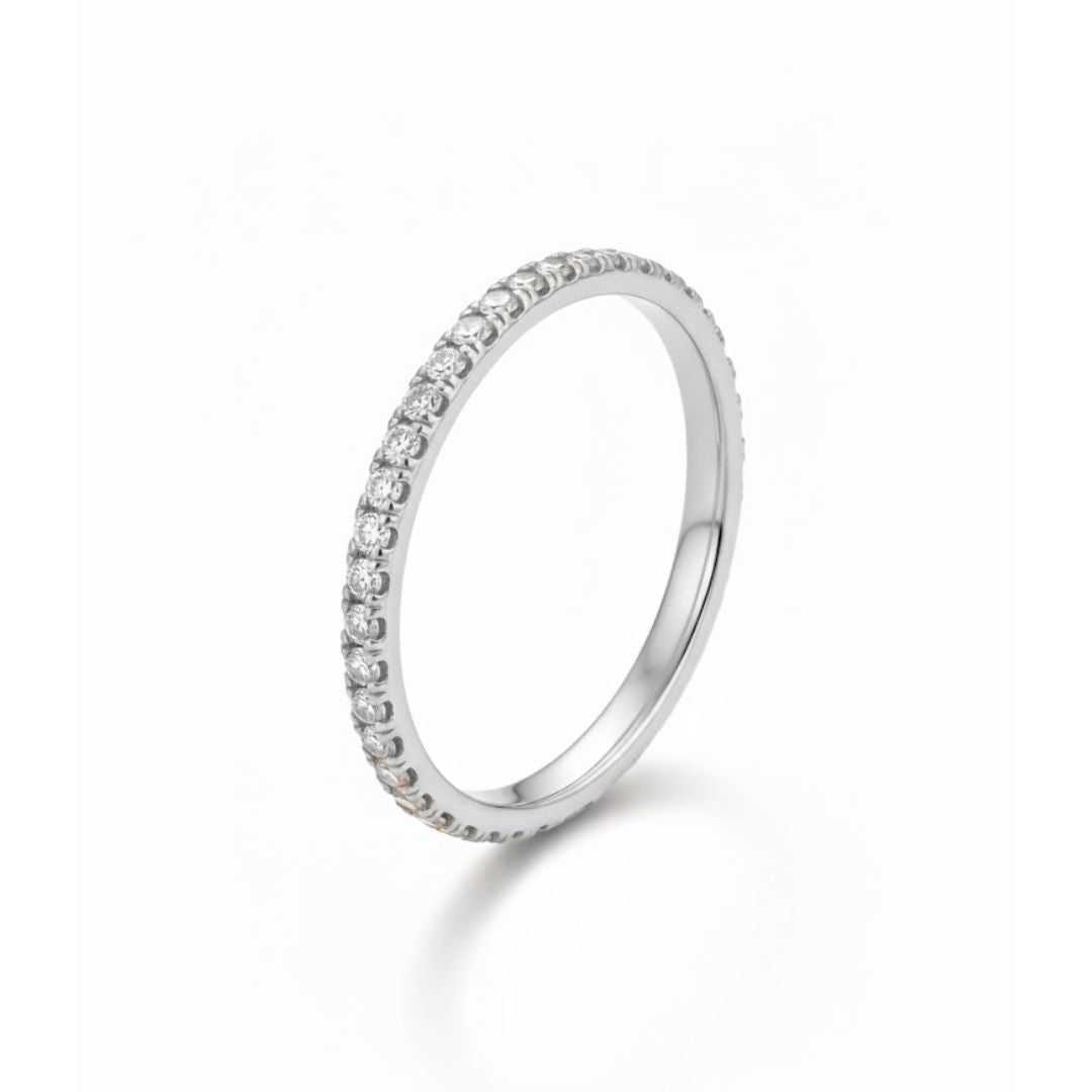 Edelstahl Halbzirkonia Damenring