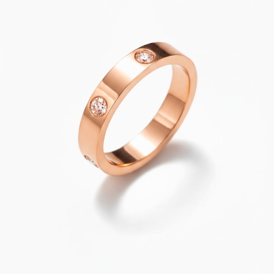 Edelstahl Einzelstein Damenring