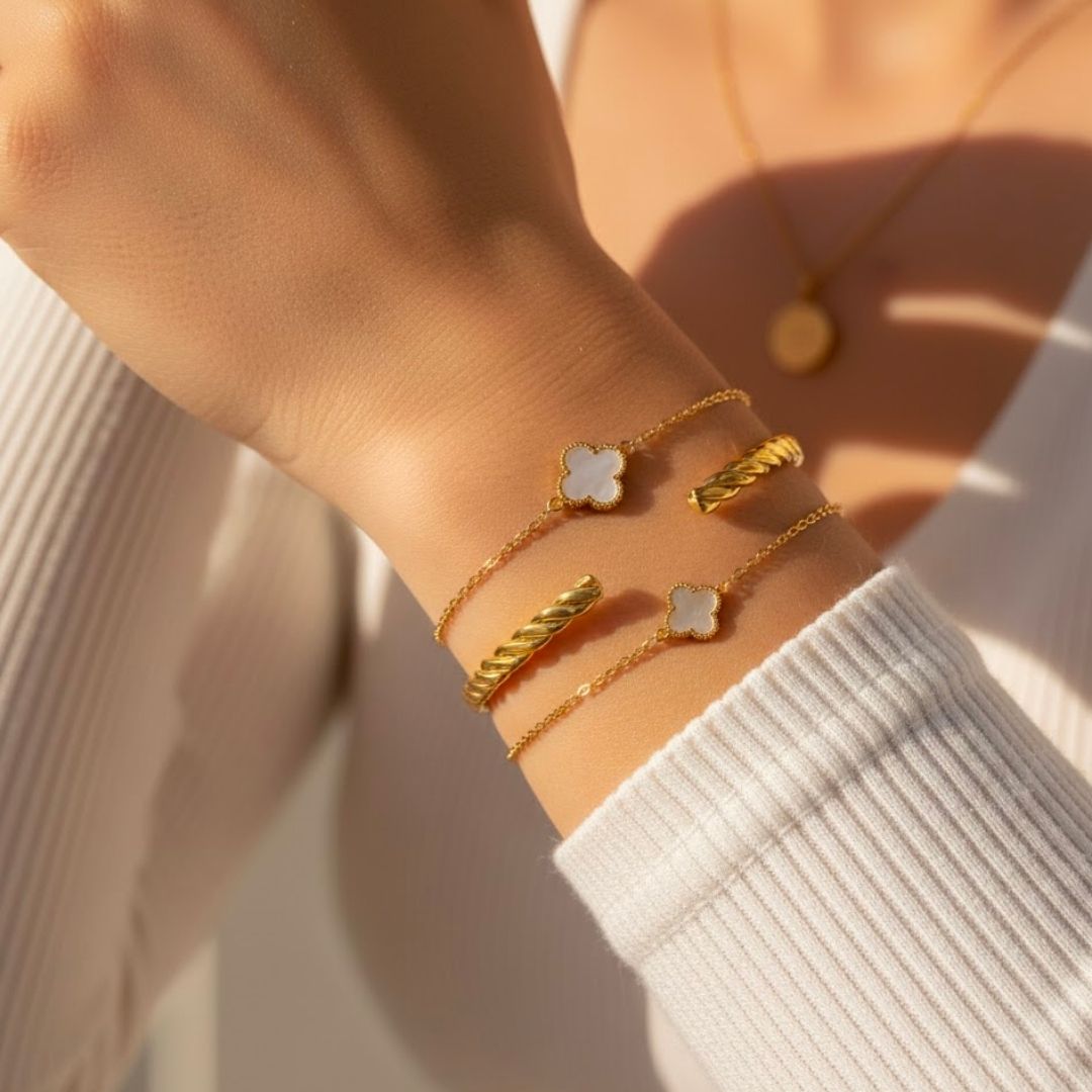 Edelstahl Twist Damenarmreif