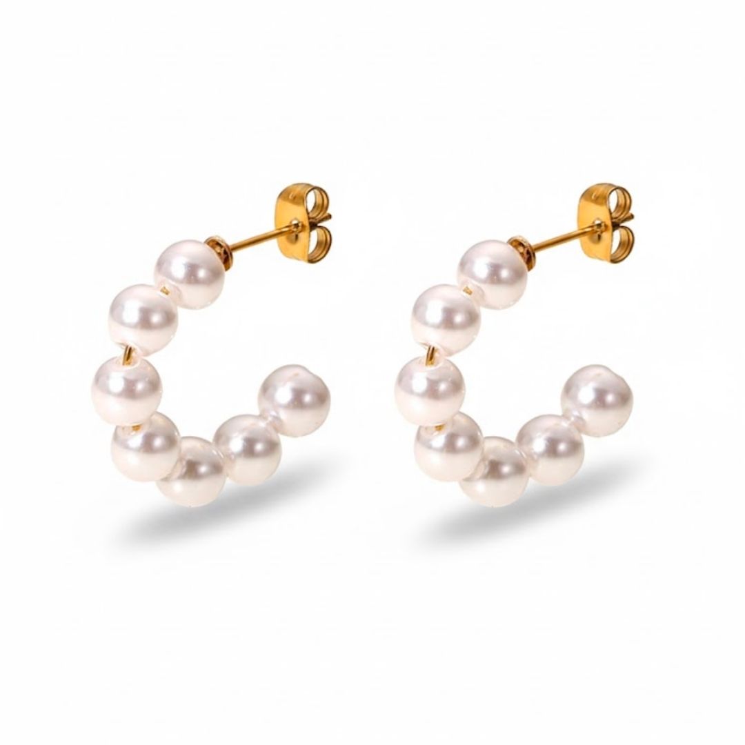 Edelstahl Süßwasserperlen Mini-Creolen