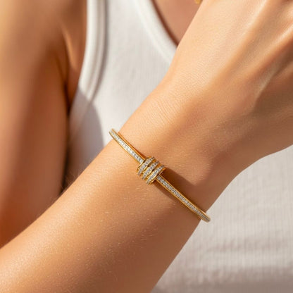 Edelstahl Zirkonia Reifen Damenarmreif