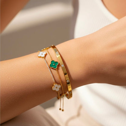 Edelstahl Einzelzirkonia Damenarmreif