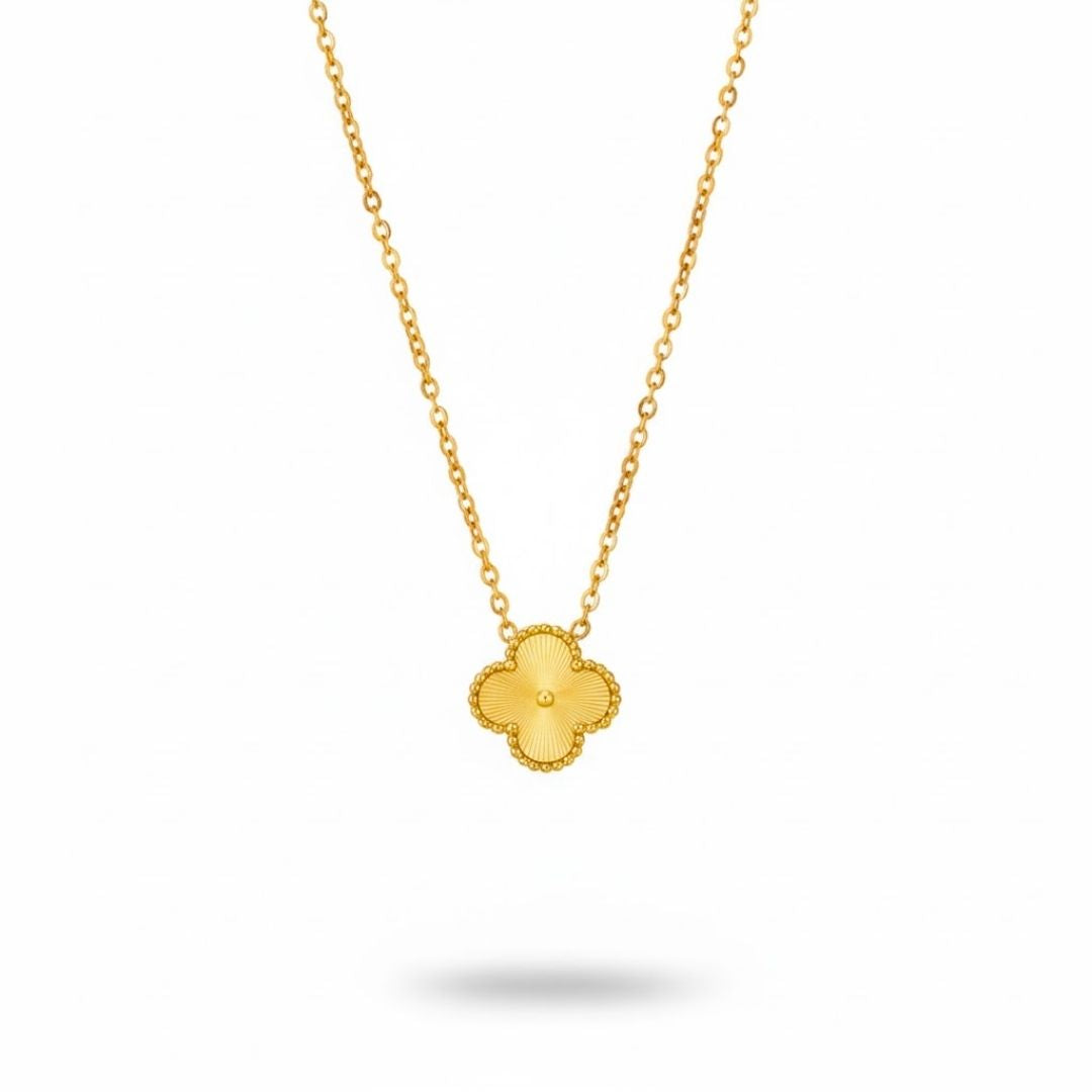 Edelstahl Blumenmedaillon Damenkette