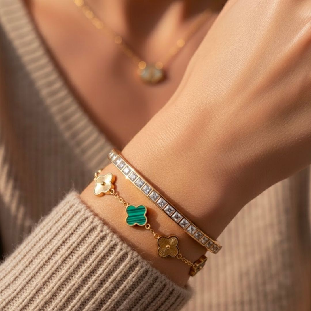 Edelstahl Mikro-Pavé Zirkonia Damenarmreif