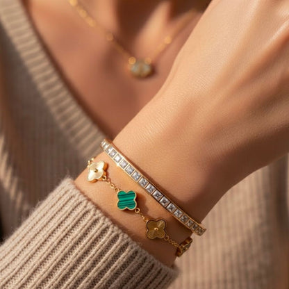 Edelstahl Mikro-Pavé Zirkonia Damenarmreif