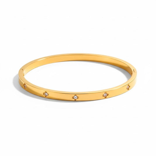 Edelstahl Punktzirkonia Damenarmreif