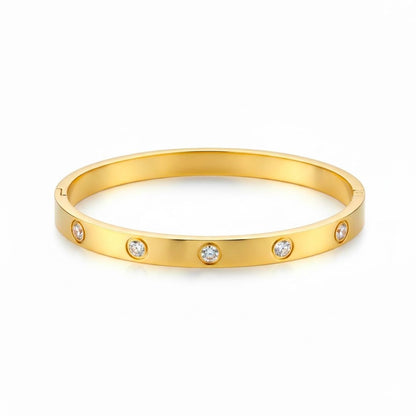 Edelstahl Rundzirkonia Damenarmreif