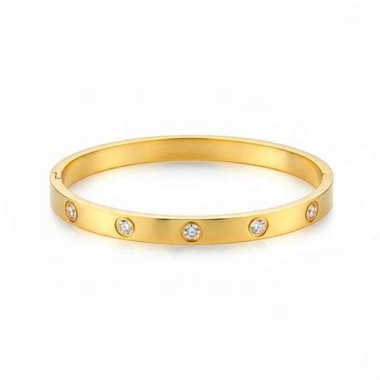 Edelstahl Rundzirkonia Damenarmreif