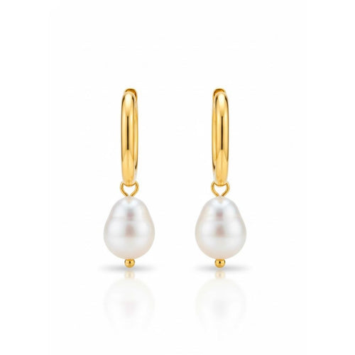 Edelstahl Süßwasserperlen Drop-Creolen