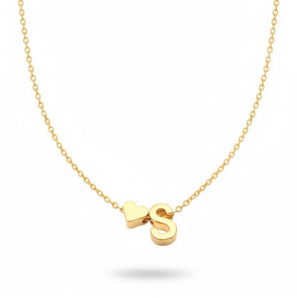 Edelstahl Herz Buchstabe Damenkette (A–Z)