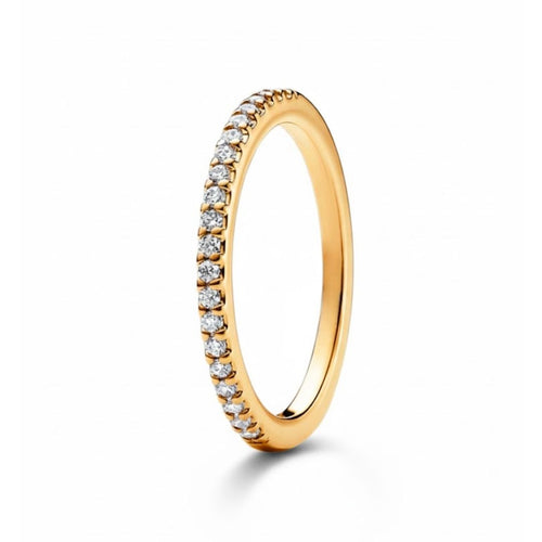 Silber Zirkonia Halbbesatz Damenring