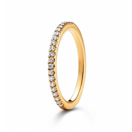 Silber Zirkonia Halbbesatz Damenring