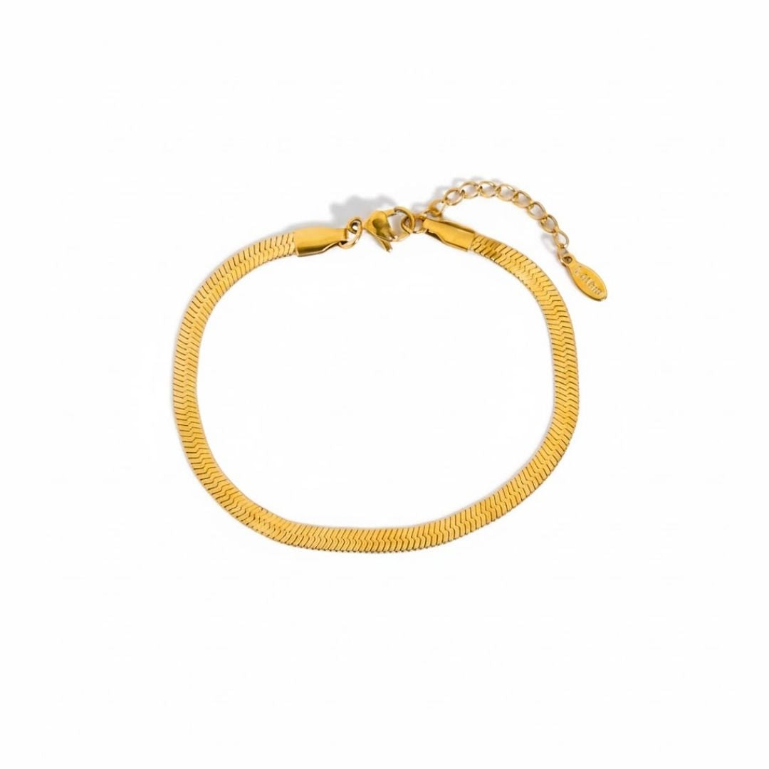 Edelstahl Flachglieder Damenarmband