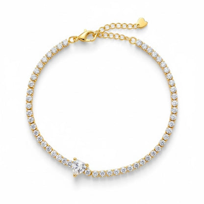 Edelstahl Herz Zirkonia Damenarmband