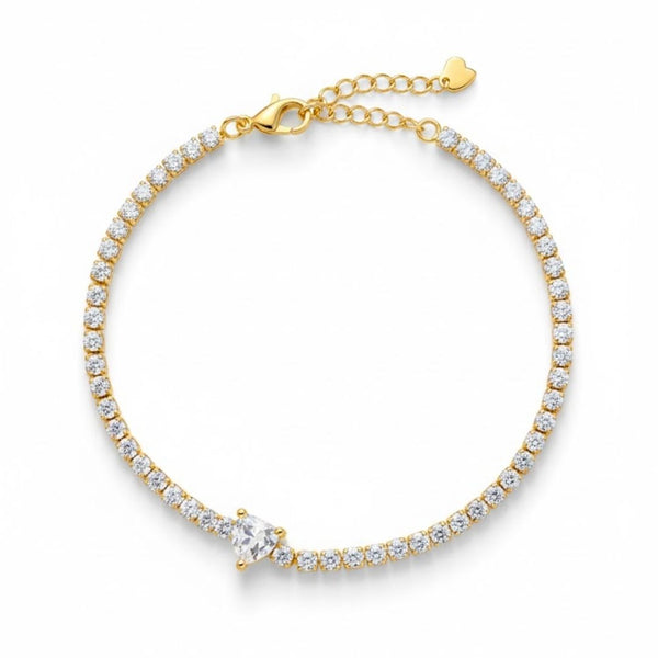 Edelstahl Herz Zirkonia Damenarmband