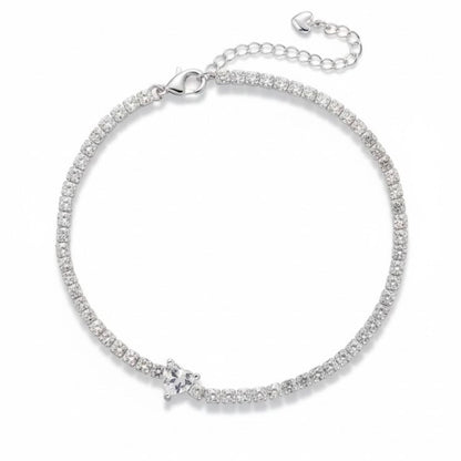 Edelstahl Herz Zirkonia Damenarmband