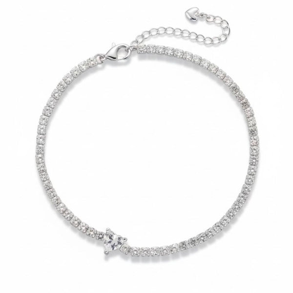 Edelstahl Herz Zirkonia Damenarmband