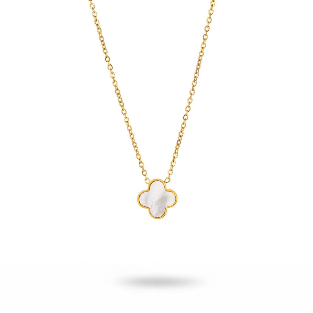 Edelstahl Clover Kette in Schwarz