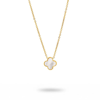 Edelstahl Clover Kette in Schwarz