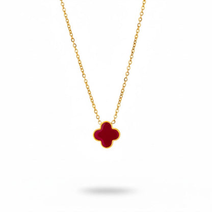 Edelstahl Clover Kette in Schwarz