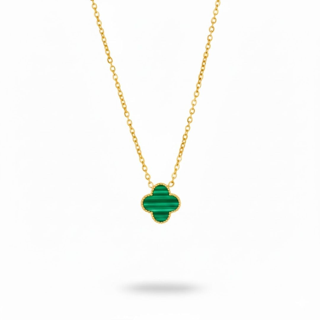 Edelstahl Clover Kette in Schwarz