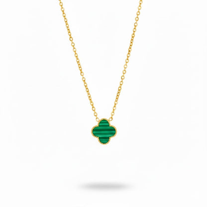 Edelstahl Clover Kette in Schwarz