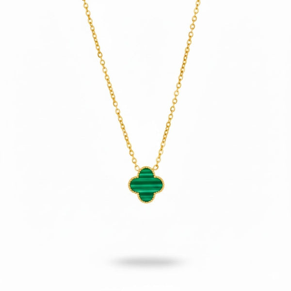 Edelstahl Clover Kette in Schwarz