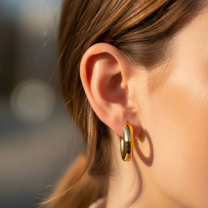 Edelstahl Chunky Hoop Ohrringe