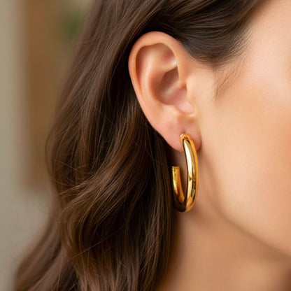 Edelstahl C-Hoop Ohrringe