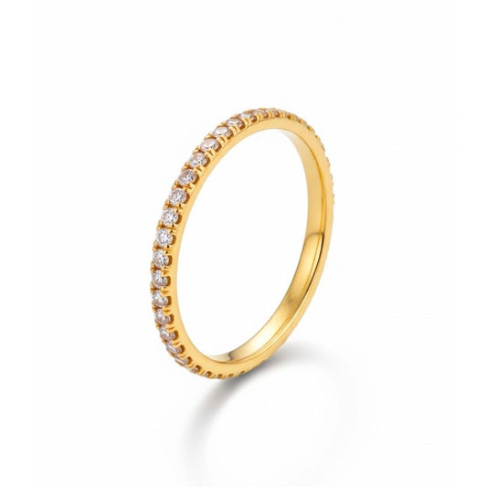 Edelstahl Halbzirkonia Damenring