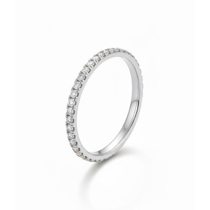Edelstahl Halbzirkonia Damenring