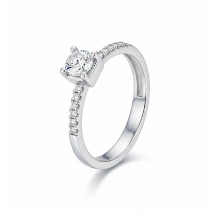 Edelstahl Vierkrappen Zirkonia Damenring