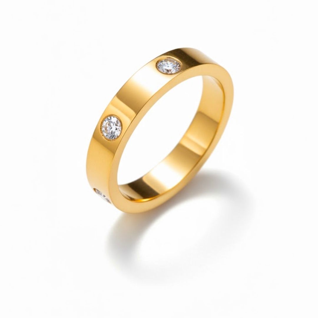 Edelstahl Einzelstein Damenring