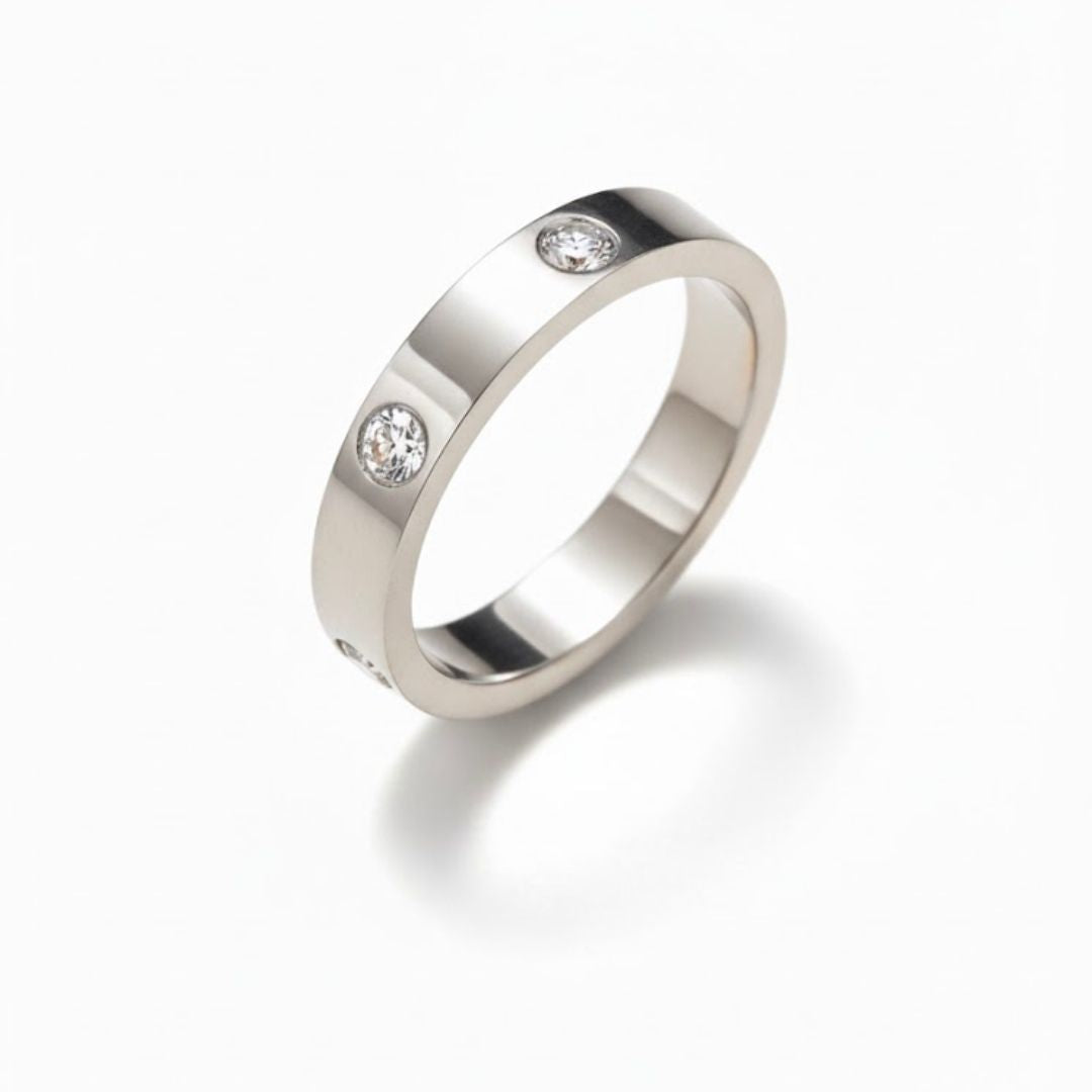 Edelstahl Einzelstein Damenring