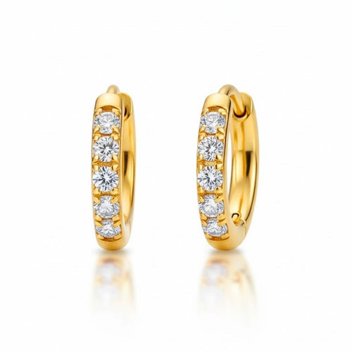 Edelstahl Halbzirkonia Mini Creolen