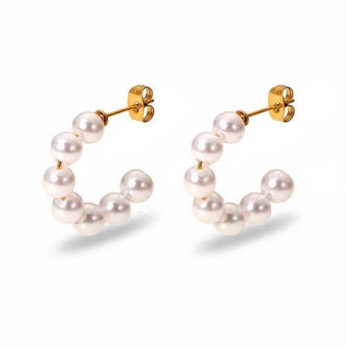 Edelstahl Süßwasserperlen Mini-Creolen